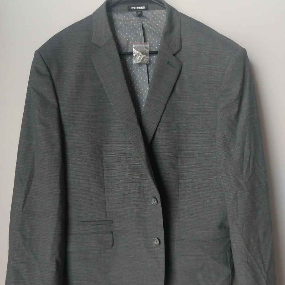 Express NWT gray fine plaid blazer